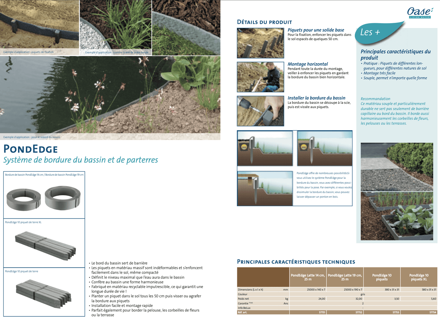 Piquets PondEdge pour bordure